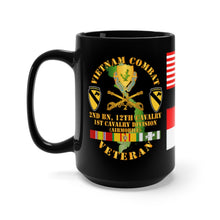 Load image into Gallery viewer, Black Mug 15oz - Army - 2nd Battalion, 12th Cavalry (Air Cav) Vietnam Veteran