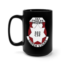 Load image into Gallery viewer, Black Mug 15oz - Army - 563rd Engineer Battalion - DUI w SSI wo Txt X 300