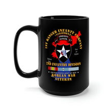 Load image into Gallery viewer, Black Mug 15oz - Army - 1st Ranger Inf Company - 2nd ID w Map w KOREA SVC X 300