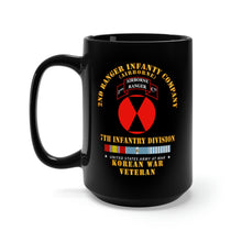 Load image into Gallery viewer, Black Mug 15oz - Army - 2nd Ranger Inf Company - 7th ID w KOREA SVC X 300