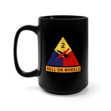 Load image into Gallery viewer, Black Mug 15oz - Army - 2nd Armored - Hell on Wheels wo Txt