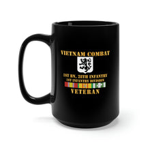 Load image into Gallery viewer, Black Mug 15oz - Army - Vietnam Combat Infantry Veteran w 1st Bn 28th Inf - 1st ID
