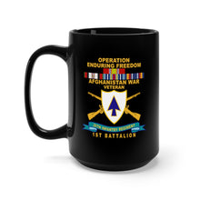 Load image into Gallery viewer, Black Mug 15oz - Army - 26th Infantry Regiment - DUI w Br - Ribbon - TOP - 1st Bn w Afghan SVC X 300