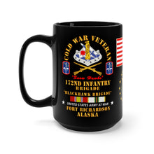 Load image into Gallery viewer, Black Mug 15oz - Army - 172nd Infantry Brigade, Ft. Richardson, AK with Cold War Ribbons