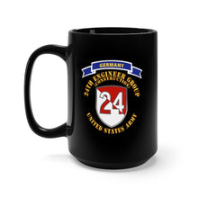 Load image into Gallery viewer, Black Mug 15oz - Army - 24th Engineer Group (Construction) - 1954 - 1972 w Germany Tab X 300