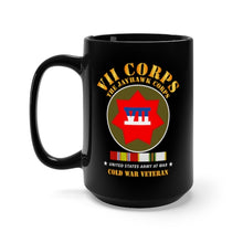Load image into Gallery viewer, Black Mug 15oz - Army - VII Corps - The Jayhawk Corps - SSI w COLD WAR SVC X 300