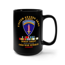 Load image into Gallery viewer, Black Mug 15oz - Army - US Army Europe - Berlin Airlift w COLD EXP Occp Airplane Svc