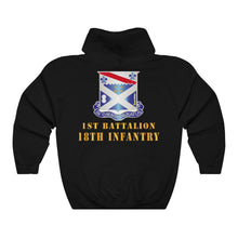 Load image into Gallery viewer, Unisex Heavy Blend™ Hooded Sweatshirt - Army - 1st Bn 18th Inf W Dui - Back Print