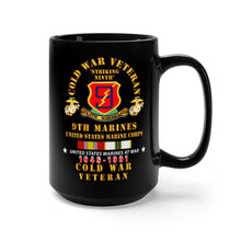 Load image into Gallery viewer, Black Mug 15oz - USMC - Cold War Vet - 9th Marines w COLD SVC X 300