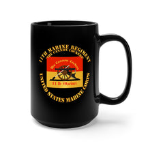 Load image into Gallery viewer, Black Mug 15oz - USMC - 11th Marine Regiment - The Cannon Cockers