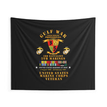 Load image into Gallery viewer, Indoor Wall Tapestries - USMC - Gulf War Veteran - 3rd Bn, 5th Marines w CAR GULF SVC