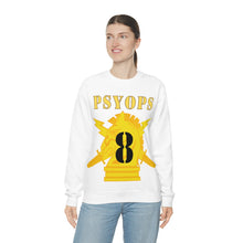 Load image into Gallery viewer, Unisex Heavy Blend Crewneck Sweatshirt - Army - PSYOPS w Branch Insignia - 8th Battalion Numeral - Line X 300 - Hat