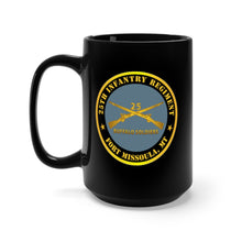 Load image into Gallery viewer, Black Mug 15oz - Army - 25th Infantry Regiment - Fort Missoula, MT - Buffalo Soldiers w Inf Branch V1