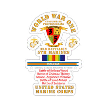 Load image into Gallery viewer, Kiss-Cut Stickers - USMC - WWI - 3rd Bn, 5th Marines - w WWI Ribbon - Streamer