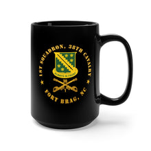 Load image into Gallery viewer, Black Mug 15oz - Army - 1st Squadron, 38th Cavalry - Fort Bragg, NC w DUI - Cav Branch wo Bck X 300