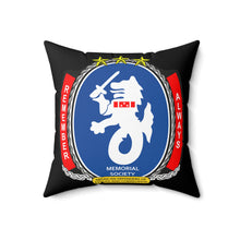 Load image into Gallery viewer, Spun Polyester Square Pillow - American Defenders Of Bataan Corregidor - Ms Logo - Black