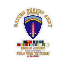 Load image into Gallery viewer, Kiss-Cut Stickers - Army - US Army Europe - Berlin Airlift w COLD EXP Occp Airplane Svc