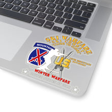 Load image into Gallery viewer, Kiss-Cut Stickers - Army - 10th Mountain Division - Ski Warfare - Ski Combat - Winter Warfare X 300