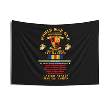 Load image into Gallery viewer, Indoor Wall Tapestries - USMC - WWI - 3rd Bn, 5th Marines - w WWI Ribbon - Streamer