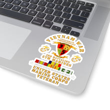 Load image into Gallery viewer, Kiss-Cut Stickers - USMC - Vietnam War Veteran - 3rd Bn, 5th Marines w CAR VN SVC