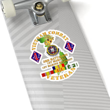 Load image into Gallery viewer, Kiss-Cut Stickers - USMC - Vietnam Combat Vet w 3rd Bn - 1st Marines - 1st Marine Regt w CAR VN SVC