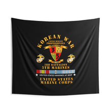 Load image into Gallery viewer, Indoor Wall Tapestries - USMC - Korean War - 3rd Bn, 5th Marines w KOREA SVC