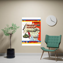 Load image into Gallery viewer, Horizontal Matte Poster - Ukraine - Ukraine at War - USA Supports - Map