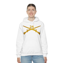 Load image into Gallery viewer, Unisex Heavy Blend Hooded Sweatshirt - Army - 24th Infantry Regiment Branch Wo Txt