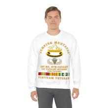 Load image into Gallery viewer, Unisex Heavy Blend Crewneck Sweatshirt - Army - Jumping Mustangs w DUI - ABN Basic - 1st Bn 8th Cav w VN