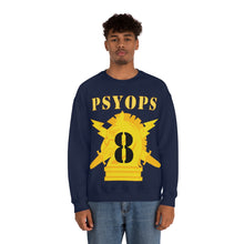 Load image into Gallery viewer, Unisex Heavy Blend Crewneck Sweatshirt - Army - PSYOPS w Branch Insignia - 8th Battalion Numeral - Line X 300 - Hat