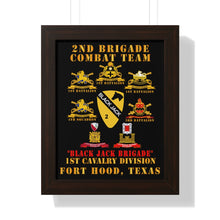 Load image into Gallery viewer, Framed Vertical Poster - Army - 2nd BCT, 1st Cav Division - BlackJack - All Sub Units w Ribbon X 300