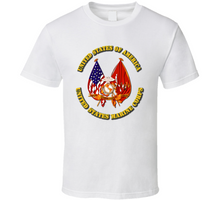 Load image into Gallery viewer, Emblem - US Flag - USMC Colors T Shirt