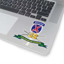 Load image into Gallery viewer, Kiss-Cut Stickers - Army - 10th Mountain Division - SSI w Ski Branch - Ribbon X 300