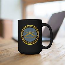 Load image into Gallery viewer, Black Mug 15oz - Army - 25th Infantry Regiment - Jackson Barracks, LA - Buffalo Soldiers w Inf Branch