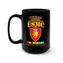 Load image into Gallery viewer, Black Mug 15oz - USMC - III MAF - Combat Vet w 1 row VN SVC Ribbons