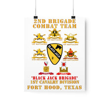 Load image into Gallery viewer, Premium Matte vertical posters - Army - 2nd BCT, 1st Cav Division - BlackJack - All Sub Units w Ribbon X 300