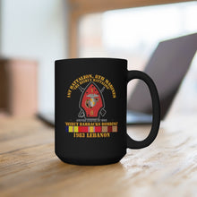 Load image into Gallery viewer, Black mug 15oz -  USMC - 1st Bn, 8th Marines - Beirut barracks bombing w SVC
