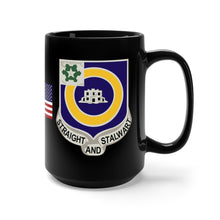 Load image into Gallery viewer, Black mug 15oz - 1st Battalion, 41st Infantry Regiment with Distinctive Unit Insignia (DUI)