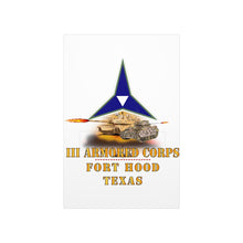 Load image into Gallery viewer, Premium Matte vertical posters - Army - III Armored Corps - M1A1 - M2 Bradely Firing - Fort Hood Texas X 300