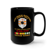 Load image into Gallery viewer, Black Mug 15oz - Army - 41st Signal Bn Combat Area VN Vet w SVC Ribbon - Qui NhonX 300