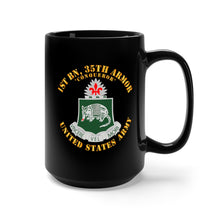 Load image into Gallery viewer, Black Mug 15oz - Army - 1st Bn, 35th Armor - Conqueror - DUI - V1 X 300