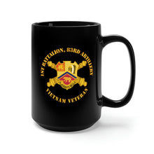 Load image into Gallery viewer, Black Mug 15oz - Army - 1st Bn 83rd Artillery - Vietnam Vet w DUI w Branch