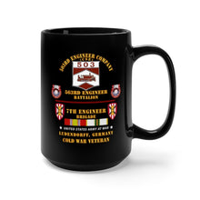 Load image into Gallery viewer, Black Mug 15oz - Army - 503rd Eng Company, 563rd Engineer Bn, 7th Eng Bde, Ludendorff, Germany w COLD SVC X 300