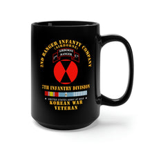 Load image into Gallery viewer, Black Mug 15oz - Army - 2nd Ranger Inf Company - 7th ID w KOREA SVC X 300