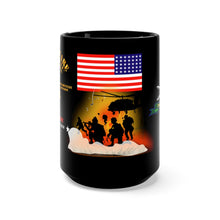 Load image into Gallery viewer, Black Mug 15oz - Army - 10th Mountain Division - Ski Combat, Winter Warfare "Climb to Glory", Rough Terrain, Mountaineering