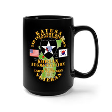 Load image into Gallery viewer, Black Mug 15oz - Army - KATUSA - 2nd ID w Korea Map Green