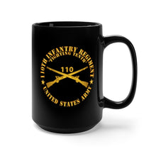 Load image into Gallery viewer, Black Mug 15oz - Army - 110th Infantry Regiment - Fighting Tenth - Br X 300