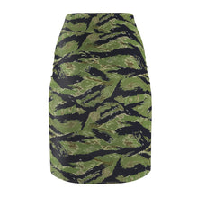 Load image into Gallery viewer, Women's Pencil Skirt - Military Tiger Stripe Jungle Camouflage