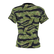 Load image into Gallery viewer, Women's AOP Cut & Sew Tee - Vietnam Military Tiger Stripe Jungle Camouflage
