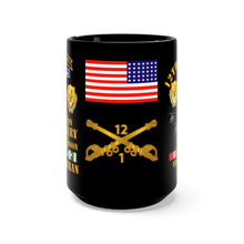 Load image into Gallery viewer, Black Mug 15oz - Army - 1st Battalion, 12th Cavalry Regiment, Honor Courage Unit